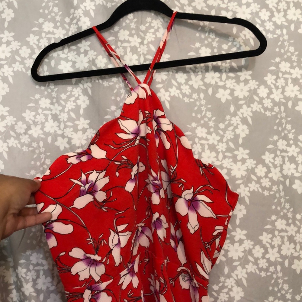 Halter top peplum floral shirt